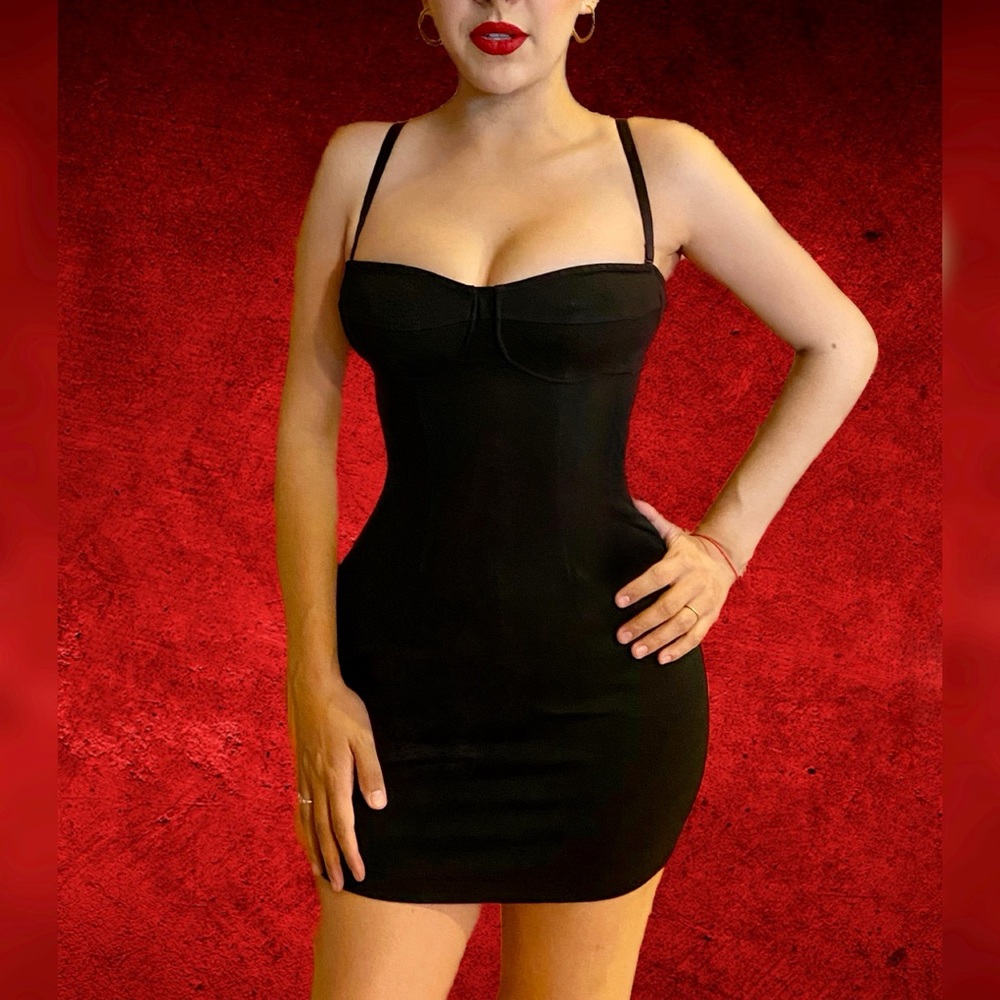 Little Black Dress w/ Open Strappy Back + Bustier